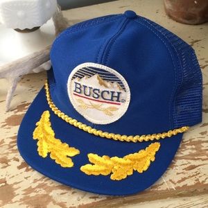 Vintage Busch Beer Trucker Hat Madein 